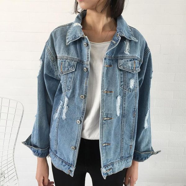 2019 women's denim jacket autumn denim jacket retro long-sleeved women jeans women's loose casual style w807, Black;brown
2019 women's denim jacket autumn denim jacket retro long-sleeved women jeans women's loose casual style w807, Black;brown