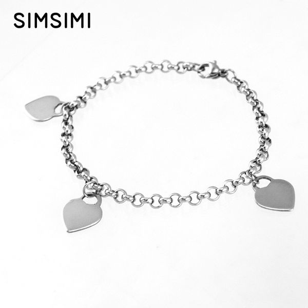 100% stainless steel heart charm bracelet for women 4mm loop rolo chain bracelets & bangles female pulsera wholesale, Black
100% stainless steel heart charm bracelet for women 4mm loop rolo chain bracelets & bangles female pulsera wholesale, Black