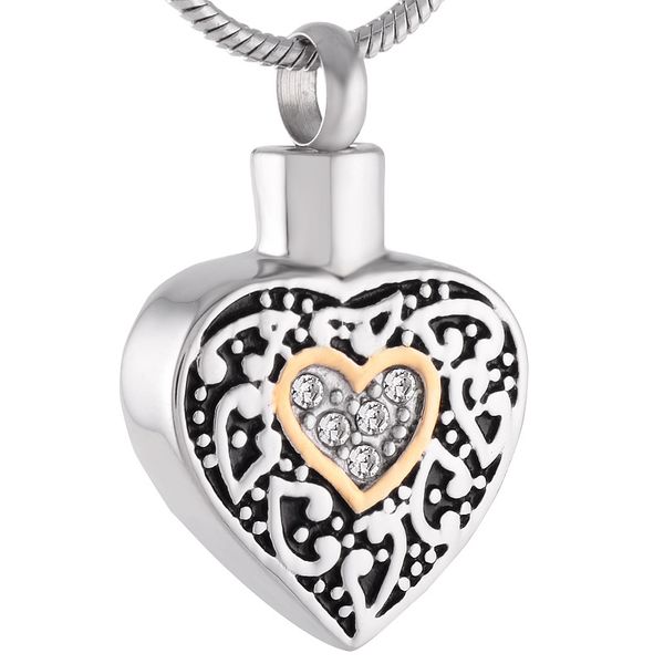 ijd9223 stainless steel gold crystal heart pendant necklace cremation for ashes urn memorial for men and women with chain jewelry, Silver
ijd9223 stainless steel gold crystal heart pendant necklace cremation for ashes urn memorial for men and women with chain jewelry, Silver