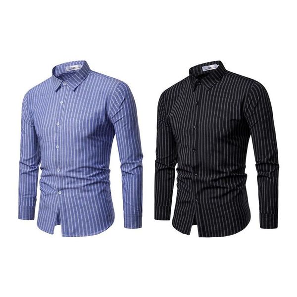 fashion men casual lapel slim fit long sleeve stripe shirt work blouse, White;black
fashion men casual lapel slim fit long sleeve stripe shirt work blouse, White;black