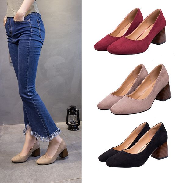 eoeodoit women spring autumn pumps fashion square toe med chunky heel slip on casual lady office casual daily shoes 6 cm, Black
eoeodoit women spring autumn pumps fashion square toe med chunky heel slip on casual lady office casual daily shoes 6 cm, Black