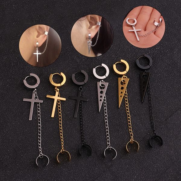 sellsets hiphop rock cross earrings with chain ear cuff earcuff earring lobe helix cartilage stainless steel jewelry men women, Slivery;golden
sellsets hiphop rock cross earrings with chain ear cuff earcuff earring lobe helix cartilage stainless steel jewelry men women, Slivery;golden
