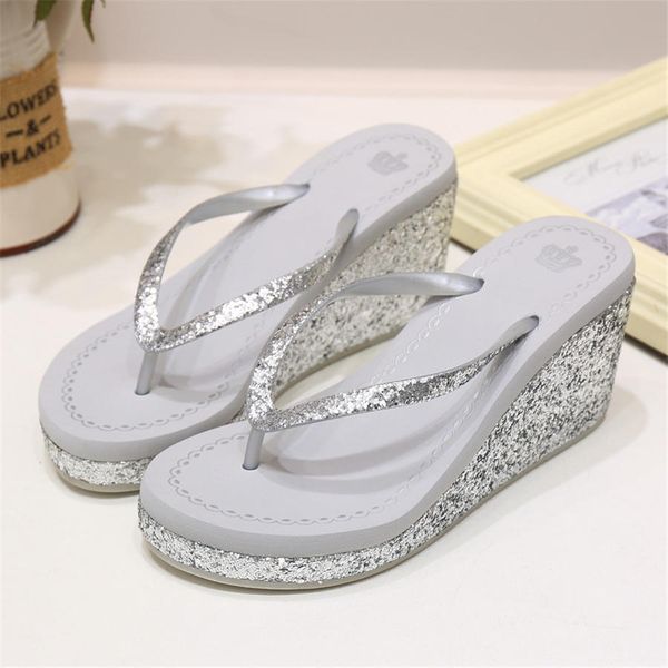 coslony 2019 new design summer bright diamond women's slippers slope with non-slip high heel lip-flops shoes, Black
coslony 2019 new design summer bright diamond women's slippers slope with non-slip high heel lip-flops shoes, Black