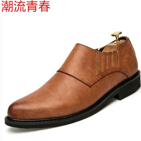 men's pointy leather shoes slip on loafers british style vintage casual comfort men low heels shoes man's zapatillas hombre, Black
men's pointy leather shoes slip on loafers british style vintage casual comfort men low heels shoes man's zapatillas hombre, Black