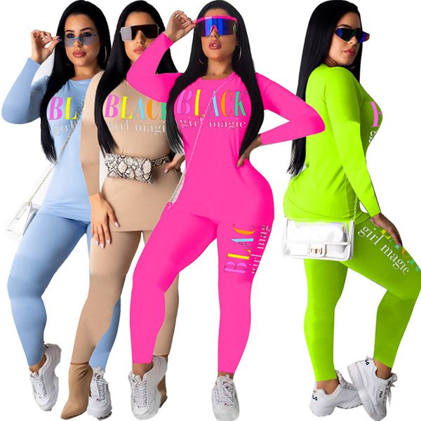black letter women tracksuit long sleeve o-neck t shirt + pants leggings 2 piece set spring t-shirt outfits fashion sportswear suit, White 
black letter women tracksuit long sleeve o-neck t shirt + pants leggings 2 piece set spring t-shirt outfits fashion sportswear suit, White