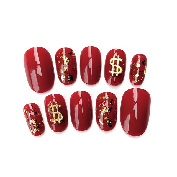 2019 new 24 pcs detachable dollars gold foil fake nails red acrylic false nail tips decorated nail art complete in one step, Red;gold
2019 new 24 pcs detachable dollars gold foil fake nails red acrylic false nail tips decorated nail art complete in one step, Red;gold