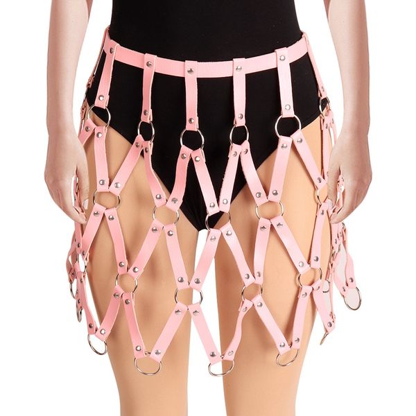 pink leather skirt hollow out body cage harness steampunk goth clubs dance rave women adjustable strap crop lingerie, Black;white
pink leather skirt hollow out body cage harness steampunk goth clubs dance rave women adjustable strap crop lingerie, Black;white
