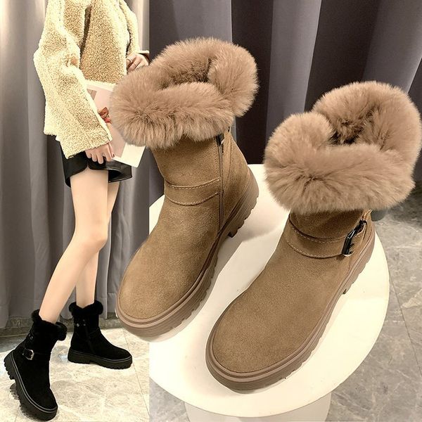 snow boots women's new style fashion tube thick bottomed warm cotton-padded shoes women's brushed and thick boots, Black
snow boots women's new style fashion tube thick bottomed warm cotton-padded shoes women's brushed and thick boots, Black