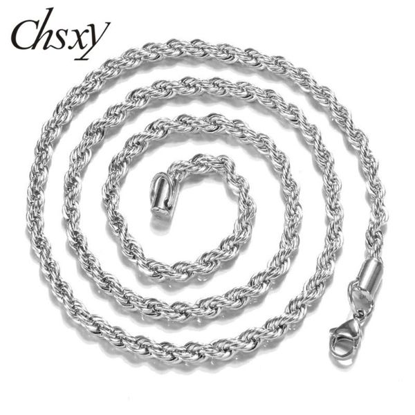 chsxy fashion twisted chain simple necklace punk 2/3/4mm silver color chains necklace for women men party jewelry
chsxy fashion twisted chain simple necklace punk 2/3/4mm silver color chains necklace for women men party jewelry