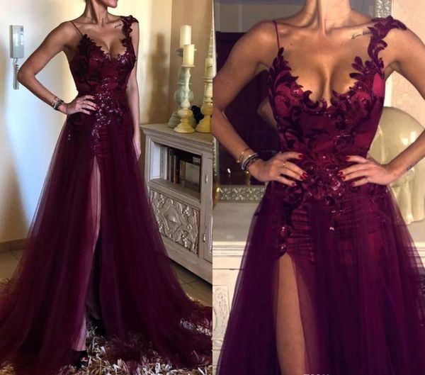 elegant grape purple evening dresses a line split celebrity holiday women wear formal party prom gowns custom made plus size, Black;red
elegant grape purple evening dresses a line split celebrity holiday women wear formal party prom gowns custom made plus size, Black;red