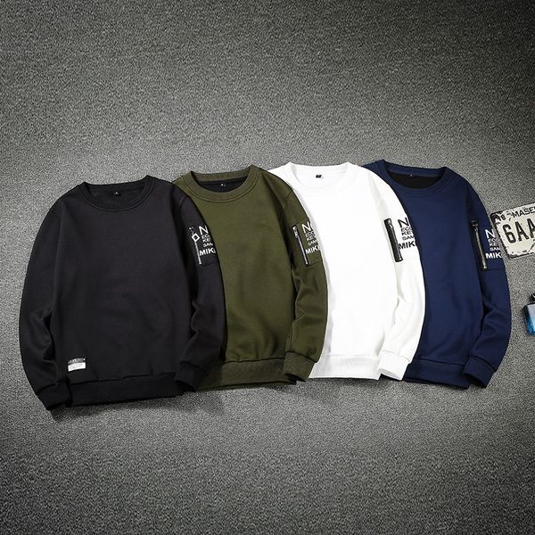 solid color long sleeve pullover sleeve letter printing men's sweatshirts zippers design black white blue green sweatshirts
solid color long sleeve pullover sleeve letter printing men's sweatshirts zippers design black white blue green sweatshirts