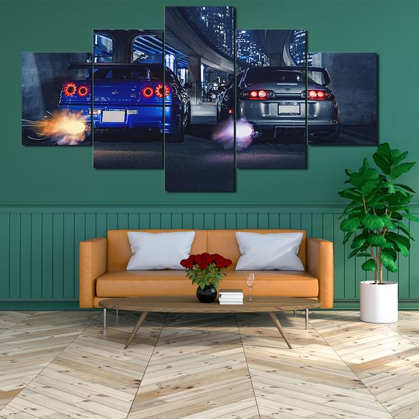 5 piece wall art frame gtr r34 vs supra vehicle modern 5 panel canvas painting hd print for living room home decor poster
5 piece wall art frame gtr r34 vs supra vehicle modern 5 panel canvas painting hd print for living room home decor poster