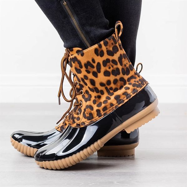 ecn women waterproof boots plush leopard autumn winter chunky ladies shoes plus size lace up non-slip female mid calf boots, Black
ecn women waterproof boots plush leopard autumn winter chunky ladies shoes plus size lace up non-slip female mid calf boots, Black
