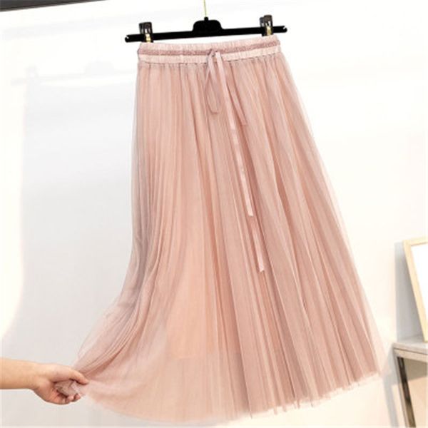 2019 spring summer women skirts high waist a line long three layers tulle skirt mid calf pleated midi skirt female pz1598, Black
2019 spring summer women skirts high waist a line long three layers tulle skirt mid calf pleated midi skirt female pz1598, Black