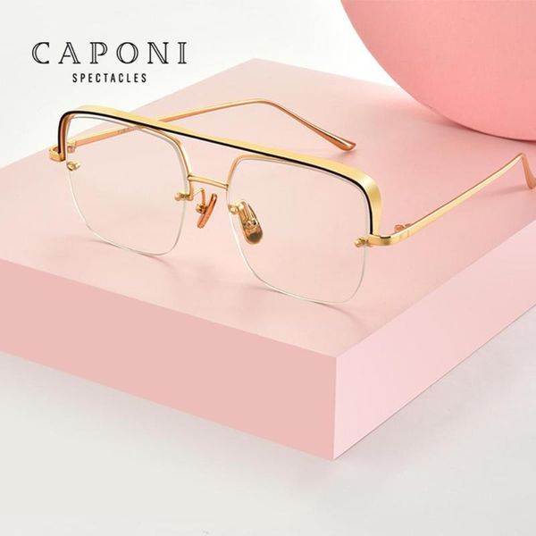 caponi fashion glasses frame for women metal square oversized eyeglasses brand spectacle optical glasses men j8576, Black
caponi fashion glasses frame for women metal square oversized eyeglasses brand spectacle optical glasses men j8576, Black