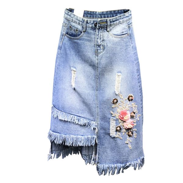 new arrival summer new hole flower embroidery beading pearl a line denim skirts women female slim tassel jean bf skirts women, Black
new arrival summer new hole flower embroidery beading pearl a line denim skirts women female slim tassel jean bf skirts women, Black