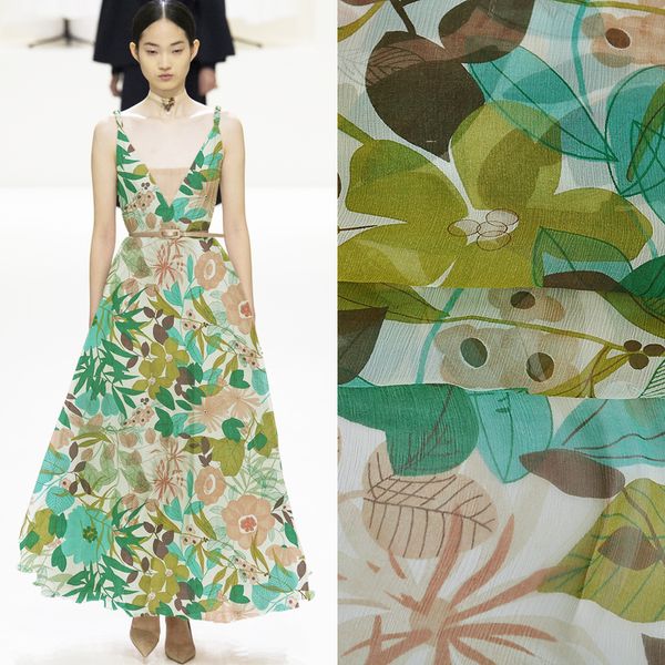 135cm wide 5mm green plants print thin beige silk fabric for summer one-piece dress shirt clothes jh145, Black;white
135cm wide 5mm green plants print thin beige silk fabric for summer one-piece dress shirt clothes jh145, Black;white