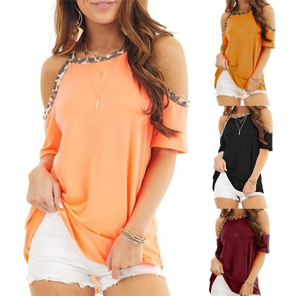 tshirt short sleeve crew neck loose tees famale summer clothes women leopard panelled, White
tshirt short sleeve crew neck loose tees famale summer clothes women leopard panelled, White