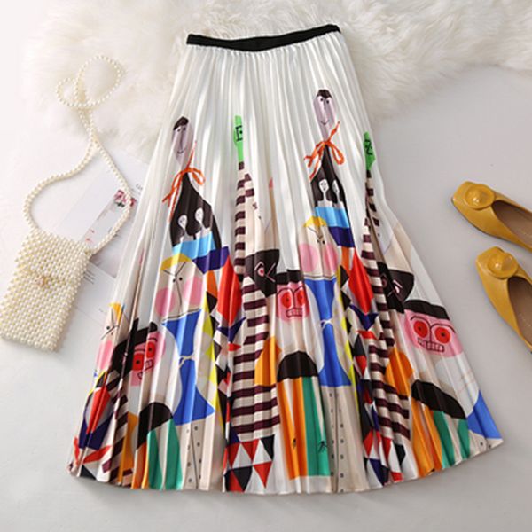 2019 summer women's fashion skirt swing female trend long cartoon print high waist slim organ multi-function show pleated skirt, Black
2019 summer women's fashion skirt swing female trend long cartoon print high waist slim organ multi-function show pleated skirt, Black