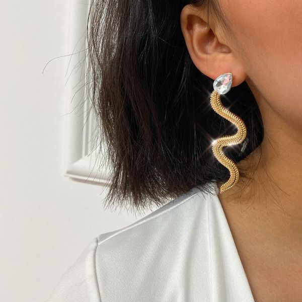 hoop & huggie 2021 punk long snake earrings for women jewelry european gold color ear stud handmade womens earings girl gift, Golden;silver
hoop & huggie 2021 punk long snake earrings for women jewelry european gold color ear stud handmade womens earings girl gift, Golden;silver