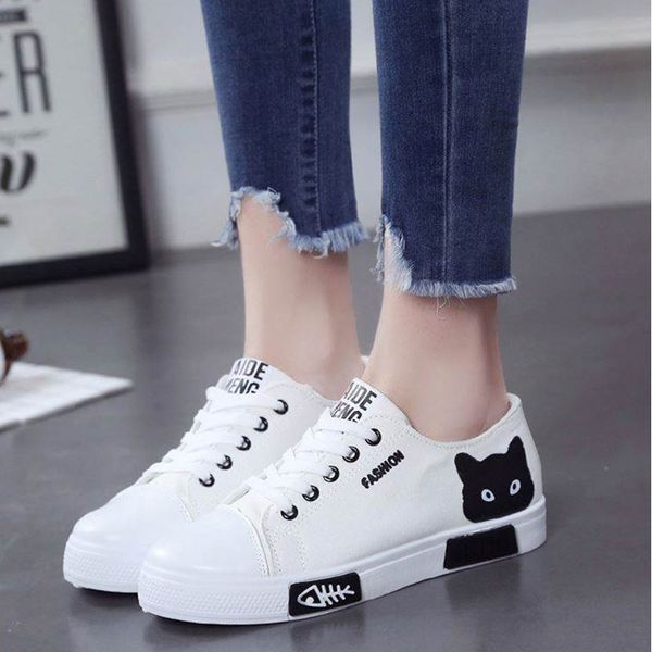 2018 women cat animal prints canvas flat autumn vulcanized female lace up comfortable casual shoes ladies fashion footwear, Black
2018 women cat animal prints canvas flat autumn vulcanized female lace up comfortable casual shoes ladies fashion footwear, Black