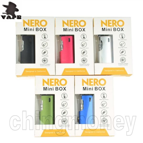 100% оригинал Nero Mini Box Vaporizer Kit Встроенный 650 мАч Разогрев Батарея переменного напряжения с 0,5 мл Vape картриджи для густой нефти
100% оригинал Nero Mini Box Vaporizer Kit Встроенный 650 мАч Разогрев Батарея переменного напряжения с 0,5 мл Vape картриджи для густой нефти