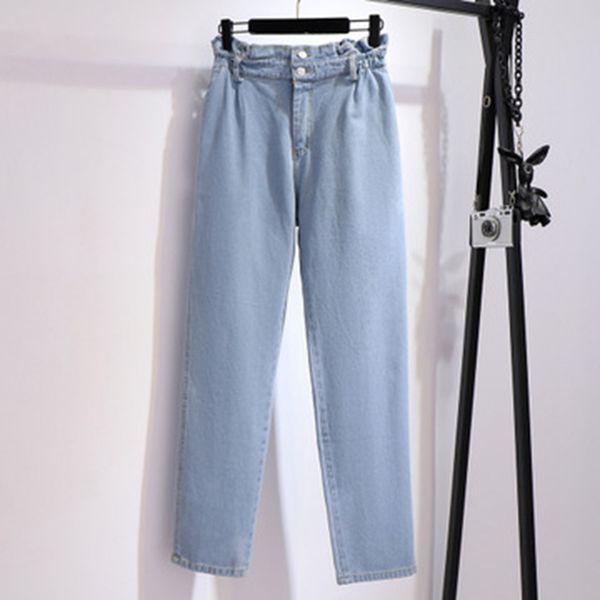 large size women's summer new casual fashion straight harlan denim wild thin high waist wide leg bud pants plus size jeans, Blue
large size women's summer new casual fashion straight harlan denim wild thin high waist wide leg bud pants plus size jeans, Blue
