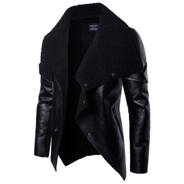 irregular hem faux leather jackets men 2018 autumn new plus velvet pu moto biker jacket mens casual punk leather jackets coats, Black
irregular hem faux leather jackets men 2018 autumn new plus velvet pu moto biker jacket mens casual punk leather jackets coats, Black