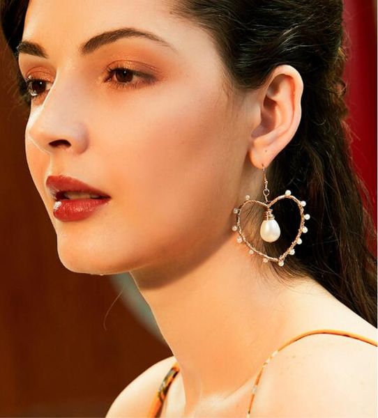 2019 new fashion original designer bohemia baroque natural freshwater pearl earrings classical earrings handmade heart women jewelry gift, Silver
2019 new fashion original designer bohemia baroque natural freshwater pearl earrings classical earrings handmade heart women jewelry gift, Silver