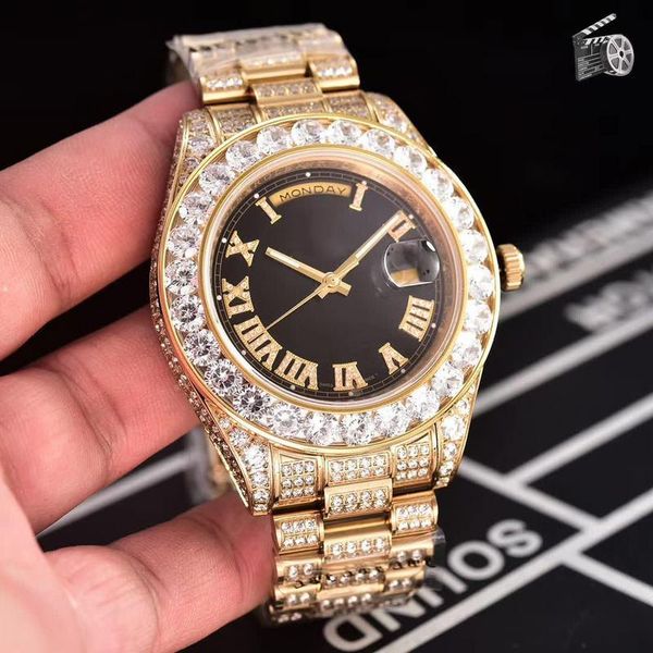 watches 45mm iced out watch all diamond automatic mechanical movement sweep self-winding wristwatches, Slivery;brown
watches 45mm iced out watch all diamond automatic mechanical movement sweep self-winding wristwatches, Slivery;brown