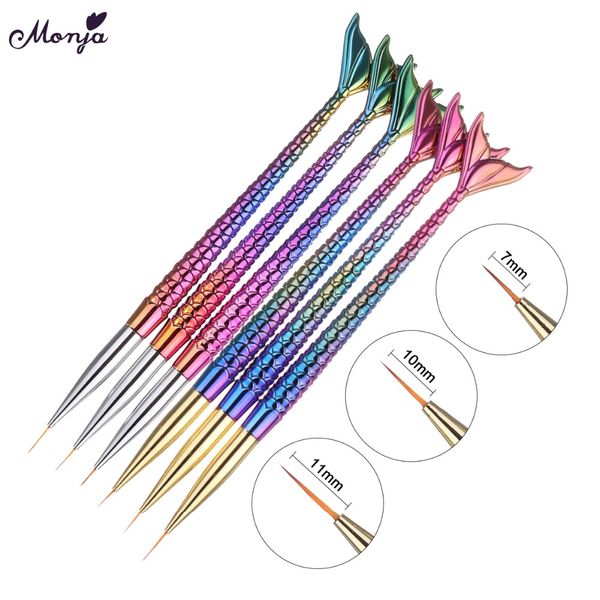 monja 7/10 / 11mm nail art mermaid handle french strip tape lining line brush flower design painting drawing manicure tool, Yellow
monja 7/10 / 11mm nail art mermaid handle french strip tape lining line brush flower design painting drawing manicure tool, Yellow