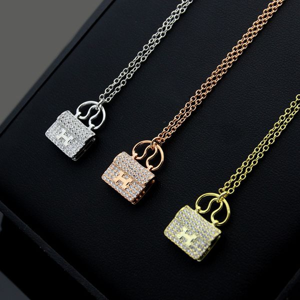 h letter bag pendant diamond plated necklace for ladies fashion jewelry, Silver
h letter bag pendant diamond plated necklace for ladies fashion jewelry, Silver