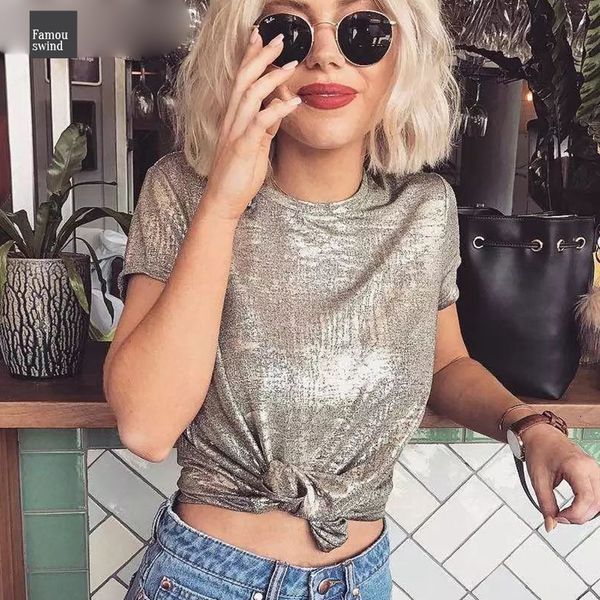 silver блестящая одежда mouwen рубашки женщины 2019 summer sexy slender o шея короткая футболка женщина твердая тройники harajuku, White
silver блестящая одежда mouwen рубашки женщины 2019 summer sexy slender o шея короткая футболка женщина твердая тройники harajuku, White