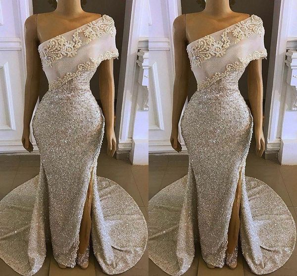 silver high side split mermaid prom dresses one shoulder pearls sequined floor length formal dress evening gowns pageant dress, Black;red
silver high side split mermaid prom dresses one shoulder pearls sequined floor length formal dress evening gowns pageant dress, Black;red