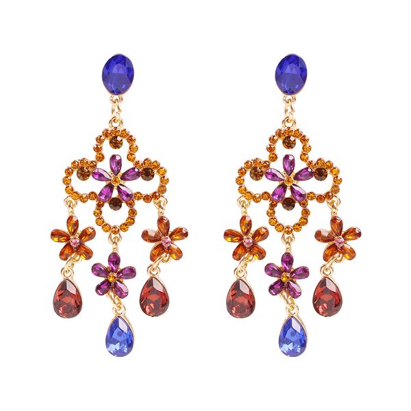european and american-style long tassel earrings gem personality creative color earrings robak flower drop earrings, Golden
european and american-style long tassel earrings gem personality creative color earrings robak flower drop earrings, Golden