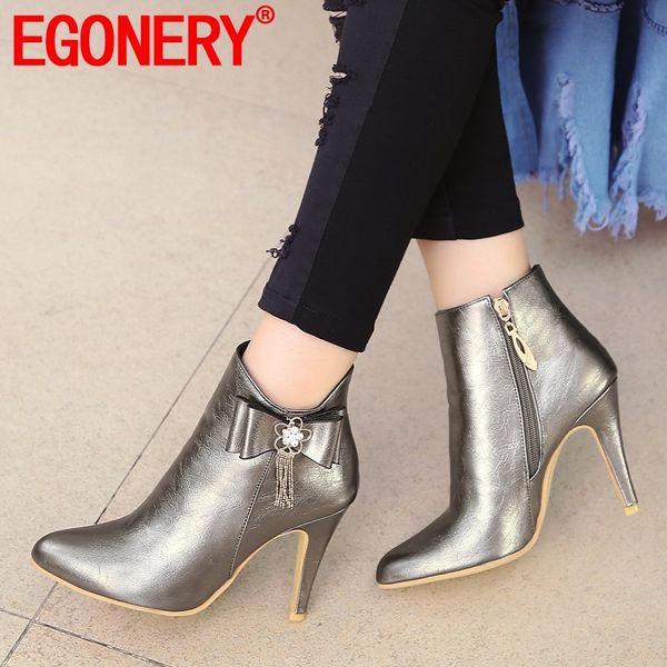 egonery spring winter new ankle boots outside high heels pointed toe zip fashion party women shoes drop shipping size 32-44, Black
egonery spring winter new ankle boots outside high heels pointed toe zip fashion party women shoes drop shipping size 32-44, Black