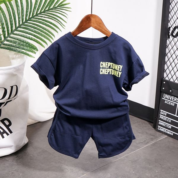 2pcs boys casual outfits kids summer dark blue yellow letter printed short sleeve t shirt and short set baby boy clothes, White
2pcs boys casual outfits kids summer dark blue yellow letter printed short sleeve t shirt and short set baby boy clothes, White