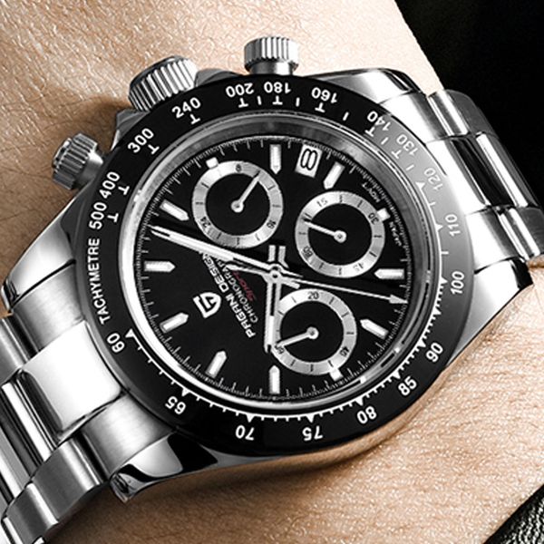 40mm pagani design black dial sapphire crystal quartz watch stainless steel strap men's watch, Slivery;brown
40mm pagani design black dial sapphire crystal quartz watch stainless steel strap men's watch, Slivery;brown