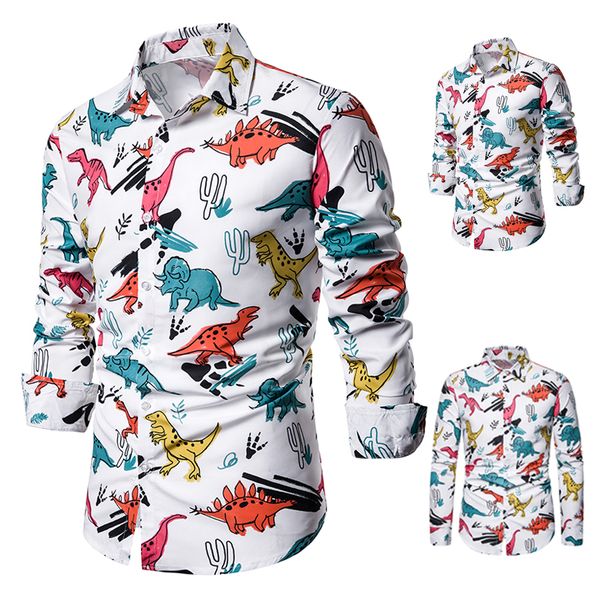 2019 autumn new fashion dinosaur print nightclub design men's lapel slim fit clothing male long sleeve shirt s-2xl, White;black
2019 autumn new fashion dinosaur print nightclub design men's lapel slim fit clothing male long sleeve shirt s-2xl, White;black