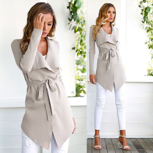 2020 women autumn blend long coat turn-down collar wool coat asymmetric cardigan belt solid outerwear casual office lady jacket, Black
2020 women autumn blend long coat turn-down collar wool coat asymmetric cardigan belt solid outerwear casual office lady jacket, Black