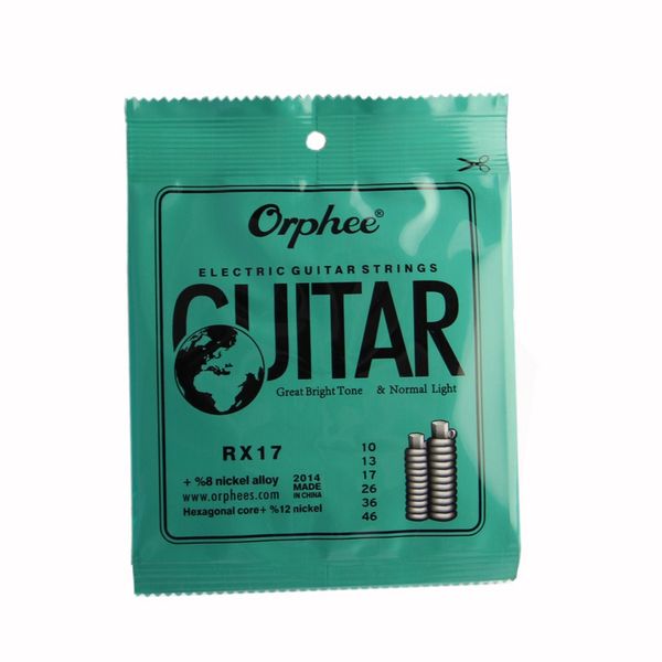 orphee rx17 6pcs electric guitar string set (010-046) nickel alloy string normal light tension &great bright tone
orphee rx17 6pcs electric guitar string set (010-046) nickel alloy string normal light tension &great bright tone