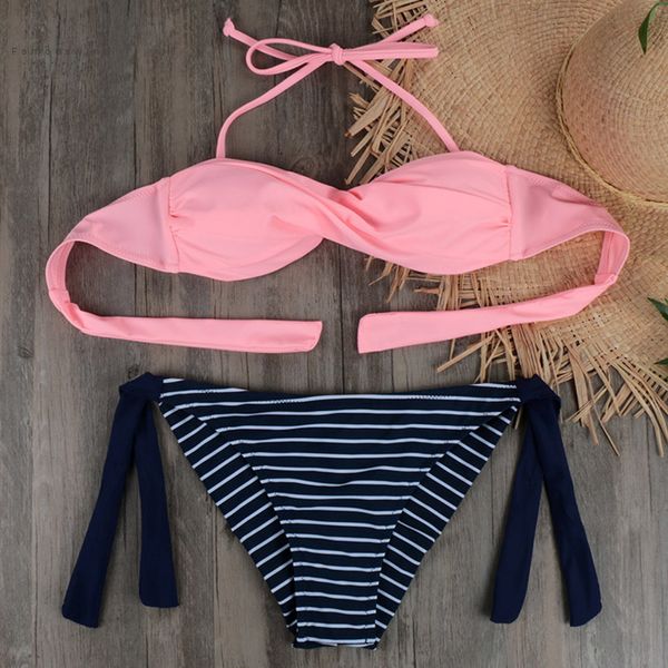 2019 summer women bikinis bandeau swimwear strappy brazilian bikini beach set swimsuit push up bathing suit xl e607, White;black
2019 summer women bikinis bandeau swimwear strappy brazilian bikini beach set swimsuit push up bathing suit xl e607, White;black