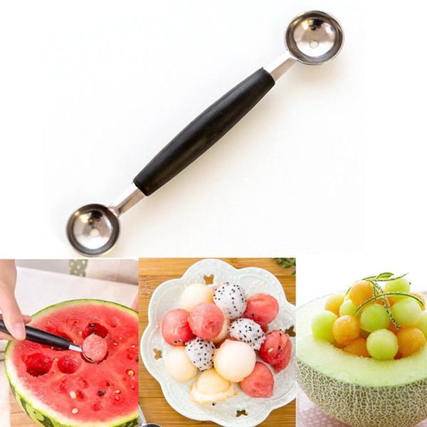 

Double-End Ice Cream Scoop Stainless Steel Fruit Spoon Melon Baller Carving Knife Multi Function Spoon Stacks