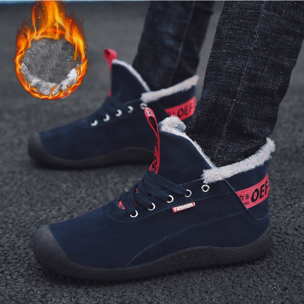 shoes men 2018 winter footwear men boots plus size wearproof shallow fur warm lace-up winter sneakers for botas hombre, Black
shoes men 2018 winter footwear men boots plus size wearproof shallow fur warm lace-up winter sneakers for botas hombre, Black