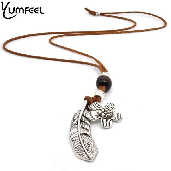 yumfeel vintage jewelry necklace handmade brown leather velvet feather leaf flower pendants necklaces, Silver
yumfeel vintage jewelry necklace handmade brown leather velvet feather leaf flower pendants necklaces, Silver