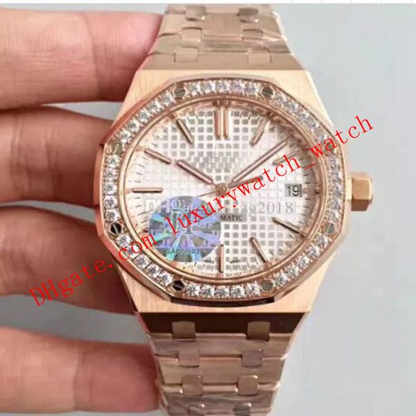 super jf v3 women automatic cal.3120 lady watch black/white dial calendar diamond bezel rose gold full steel sapphire 15400 dive 37mm, Slivery;brown
super jf v3 women automatic cal.3120 lady watch black/white dial calendar diamond bezel rose gold full steel sapphire 15400 dive 37mm, Slivery;brown