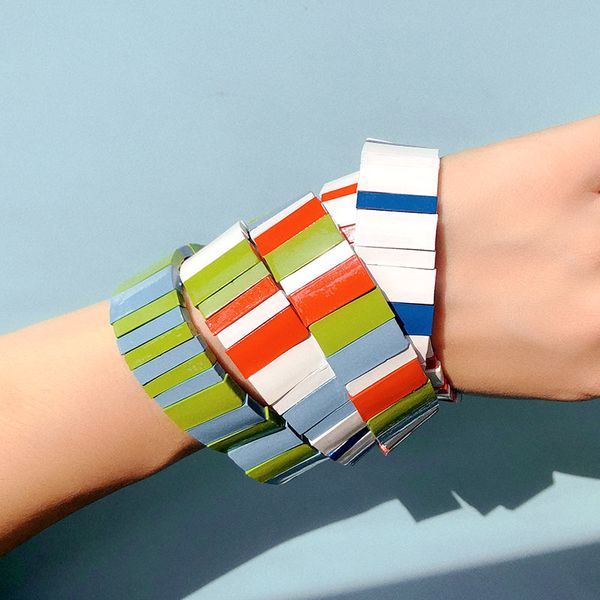 just feel bohemian bracelet handmade friendship braided stackable enamel rainbow tile bracelet fashion street pgraphy bangle, Black
just feel bohemian bracelet handmade friendship braided stackable enamel rainbow tile bracelet fashion street pgraphy bangle, Black