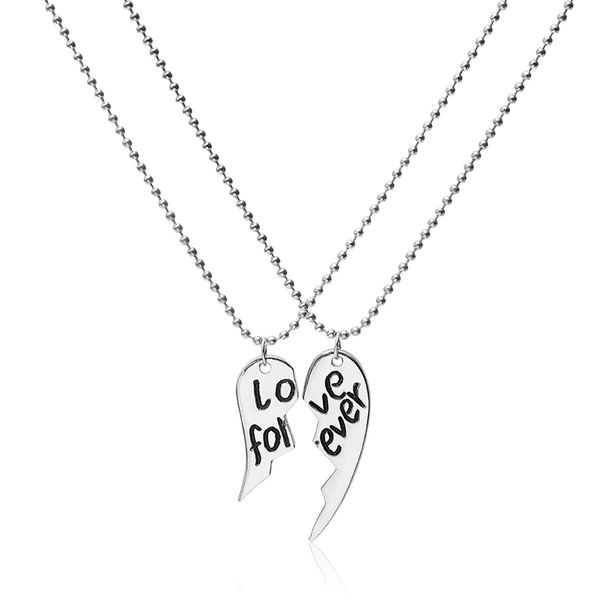 fashion two piece detachable heart pendant necklace forever love couple female jewelry necklace valentine's day birthday gift, Silver
fashion two piece detachable heart pendant necklace forever love couple female jewelry necklace valentine's day birthday gift, Silver