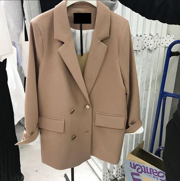2019 new autumn fashion suits women loose blazer double-breasted button notched collar ol work office suits outwear r1774, White;black
2019 new autumn fashion suits women loose blazer double-breasted button notched collar ol work office suits outwear r1774, White;black