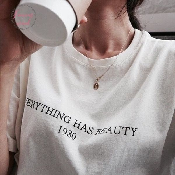 everything has beauty 1980 letters t shirt women funny graphic tee casual white aesthetic tumblr grunge slogan t shirt
everything has beauty 1980 letters t shirt women funny graphic tee casual white aesthetic tumblr grunge slogan t shirt